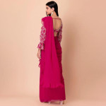 X Ridhi Mehra Pink Ruffled Pre-Stitched Saree