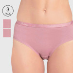 Women Pack Of 3 Assorted Pure Super Combed Anti-Microbial Cotton Hipster Briefs