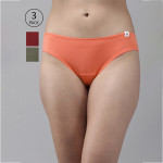 Women Pack of 3 Solid Bikini Briefs