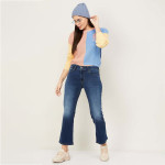 "715 Women Stonewashed Skinny Fit Bootcut Jeans "