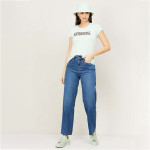"Women Solid Dark Flared Jeans "