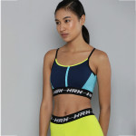 HRX By Hrithik Roshan Running Women Blue Colourblock Sports Bra