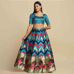Jacquard Work Semi-Stitched Lehenga Choli With Dupatta