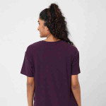 Women Purple V-Neck Moisture Wicking T-shirt