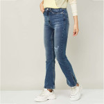 "Women Solid Bootcut Dark Jeans "