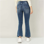 "Women Solid Bootcut Dark Jeans "