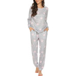 Ekouaer Womens Pajama Set Long Sleeve Sleepwear Star Print Nightwear Soft Pjs Lounge Sets with Pockets