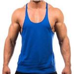 The Blazze Men's Blank Stringer Y Back Bodybuilding Gym Tank Tops