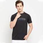 Black Chest-Printed Topwear