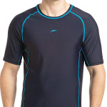 Speedo Men's Short Sleeve Sun Top (True Navy/Pool, 42)