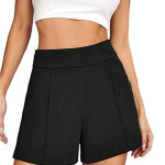 LOSACHE Women's Solid High Waist Shorts