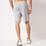 Men Grey Solid Cotton Sports Shorts