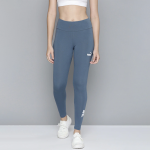 Women Grey Solid Power Graphic Leggings