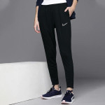Men Black Solid Mid Rise Casual Track Pants