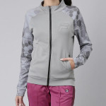 Women Grey Geometric Sporty Jacket