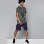Men Navy Blue Solid Regular Fit ESS 10" Sports Shorts
