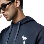 The Souled Store| Official Peanuts: Snoopy Print Mens and Boys Hoodies|Full Sleeve|Regular fit Graphic Printed |100% Cotton Navy Blue and Mint Green C