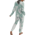 AMABMB Women's Pajama Sets Tie Dye Sweatsuit Long Sleeves Pullover Sleepwear Set 2 Pcs Lounge Jogger Set Nightwear