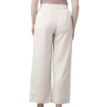 Juniper Offwhite Rayon Flex Solid Wide Leg Palazzo