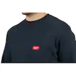 Men's Large Blue Heavy-Duty Cotton/Polyester Long-Sleeve Pocket T-Shirt
