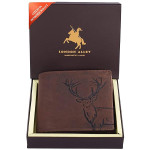 LONDON ALLEY Elk Vintage Brown RFID Blocking Men's Leather Wallet