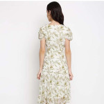 "Women Botanical Print A-line Dress "