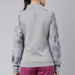 Women Grey Geometric Sporty Jacket
