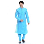Vastramay Men's Cream Cotton Silk Blend Kurta and Pyjama Set