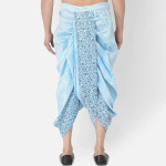 "Men Blue Printed Dhoti Pants "
