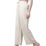 Juniper Offwhite Rayon Flex Solid Wide Leg Palazzo