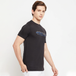 Black Chest-Printed Topwear