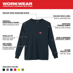 Men's Large Blue Heavy-Duty Cotton/Polyester Long-Sleeve Pocket T-Shirt