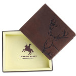 LONDON ALLEY Elk Vintage Brown RFID Blocking Men's Leather Wallet