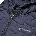 Women Navy Blue Reflective Strip Outdoor Puffer Jacket