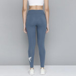 Women Grey Solid Power Graphic Leggings