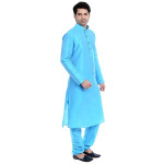 Vastramay Men's Cream Cotton Silk Blend Kurta and Pyjama Set
