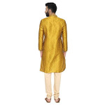 Manyavar Men's Yellow Full Sleeve Regular Fit Designer Kurta & Churidar Set