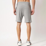 Men Grey Solid Cotton Sports Shorts