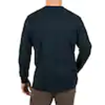Men's Large Blue Heavy-Duty Cotton/Polyester Long-Sleeve Pocket T-Shirt