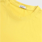 Men Yellow Typography Printed Drop-Shoulder Sleeves Loose Cotton T-shirt